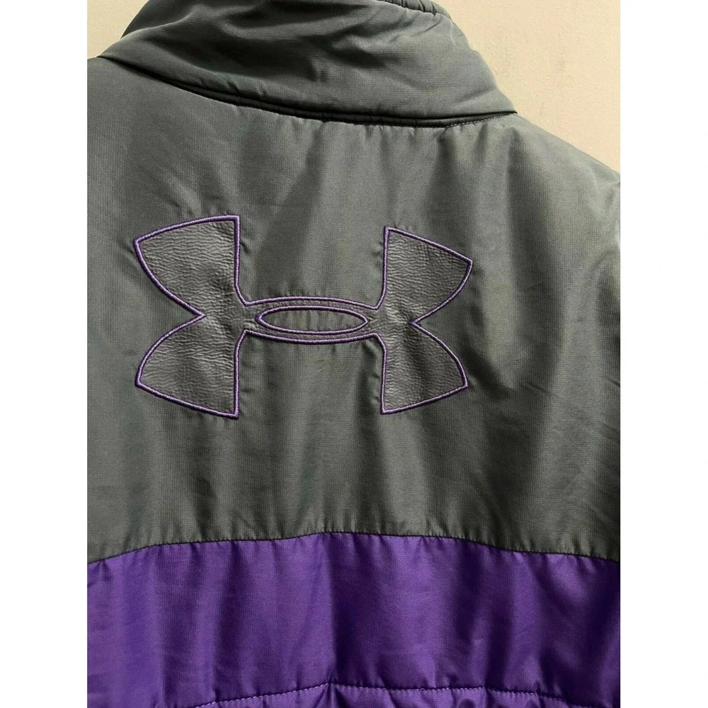 Under Armour‎ Girls Youth L/XL Puffer Jacket Purple/Grey Logo Back